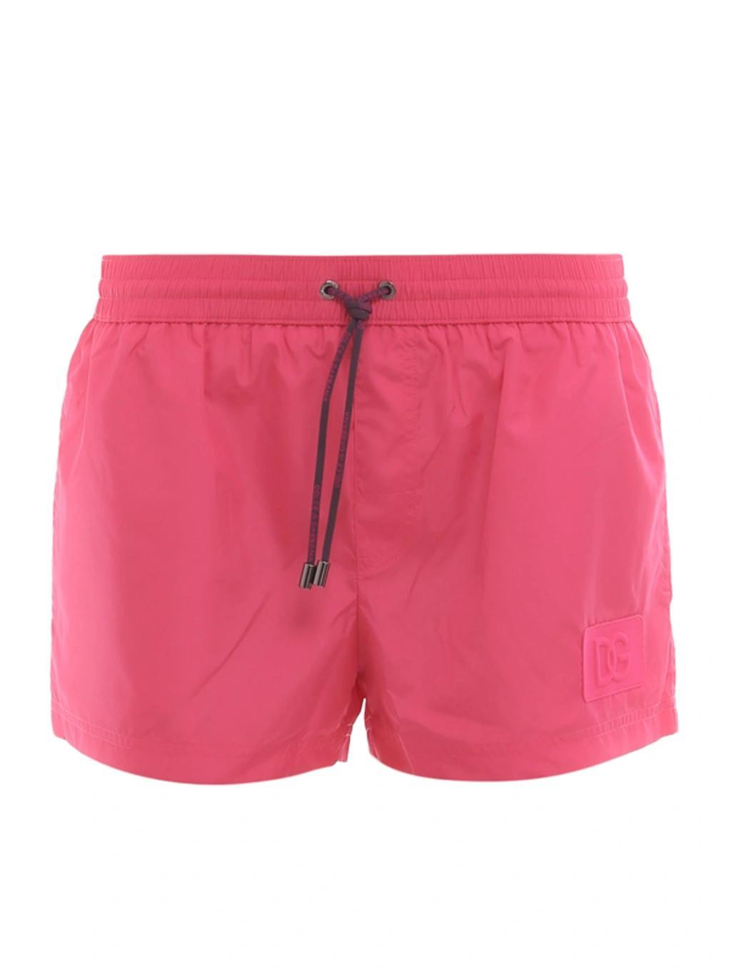 Dg Logo Short Swim Trunks In Pink Product Image