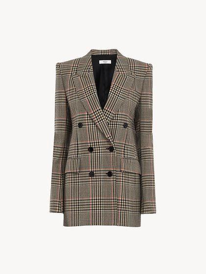 Tailored jacket in Prince of Wales wool Product Image