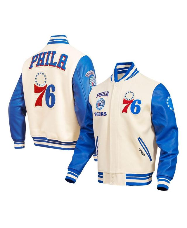 Mens Pro Standard Cream Philadelphia 76ers Retro Classic Varsity Full-Zip Jacket Product Image