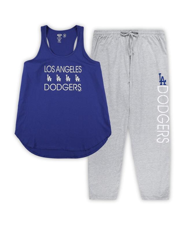 Womens Concepts Sport Royal/Heather Gray Los Angeles Dodgers Plus Size Meter Tank Top & Pants Sleep Set Product Image