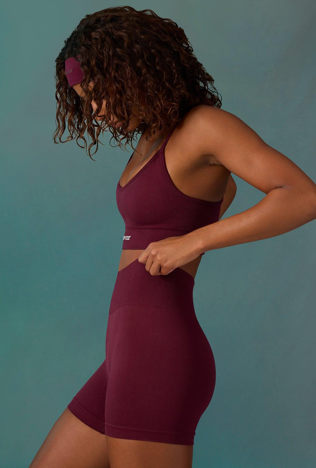 Super Sculpt Seamless Mini Shorts in Plum Product Image