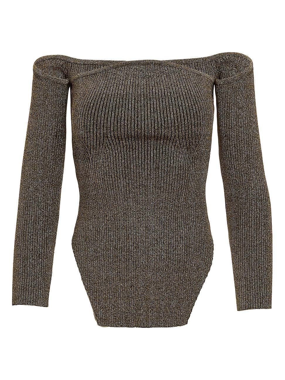 Womens Maria Glittery Off-The-Shoulder Sweater Product Image