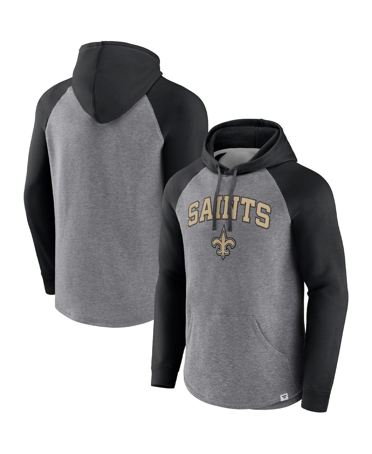 Mens Fanatics Heathered Gray New Orleans Saints By Design Raglan Pullover Hoodie - Heathered Gray Product Image