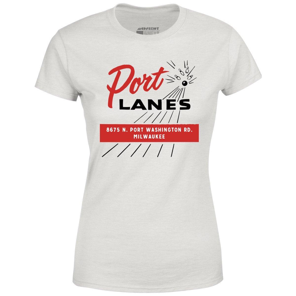 Port Lanes - Milwaukee, WI - Vintage Bowling Alley - Women's T-Shirt Female Product Image