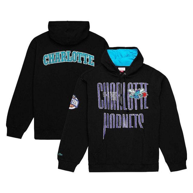 Mens Mitchell & Ness Black Charlotte Hornets Hardwood Classics OG 2.0 Pullover Hoodie Product Image