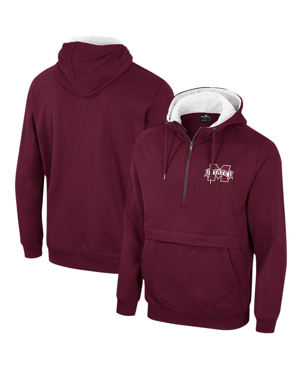 Mens Colosseum Maroon Mississippi State Bulldogs Half-Zip Hoodie Product Image