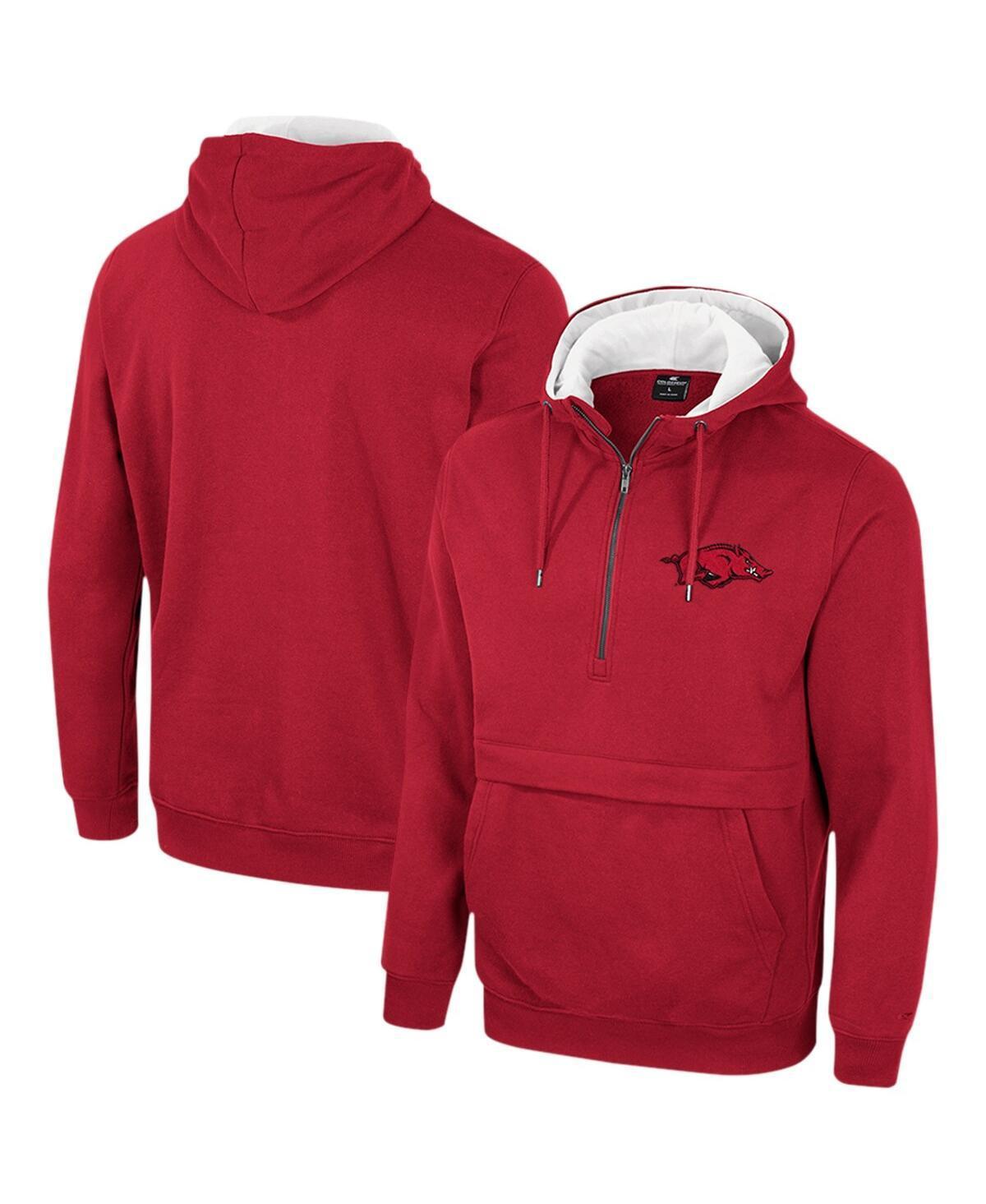 Mens Colosseum Cardinal Arkansas Razorbacks Half-Zip Hoodie Product Image