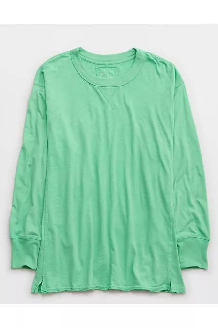 Aerie Cozy Long Sleeve Oversized Boyfriend T-Shirt Women's Product Image