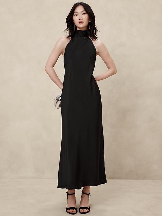 Silky Open-Back Maxi Dress Product Image