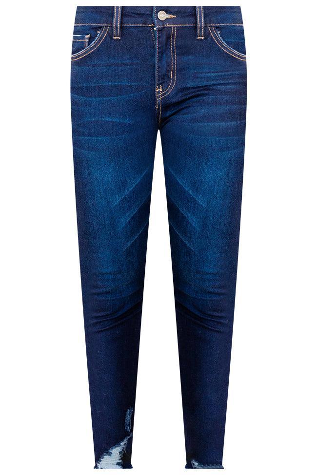 Kristy Dark Wash Distressed Skinny Jeans FINAL SALE Product Image