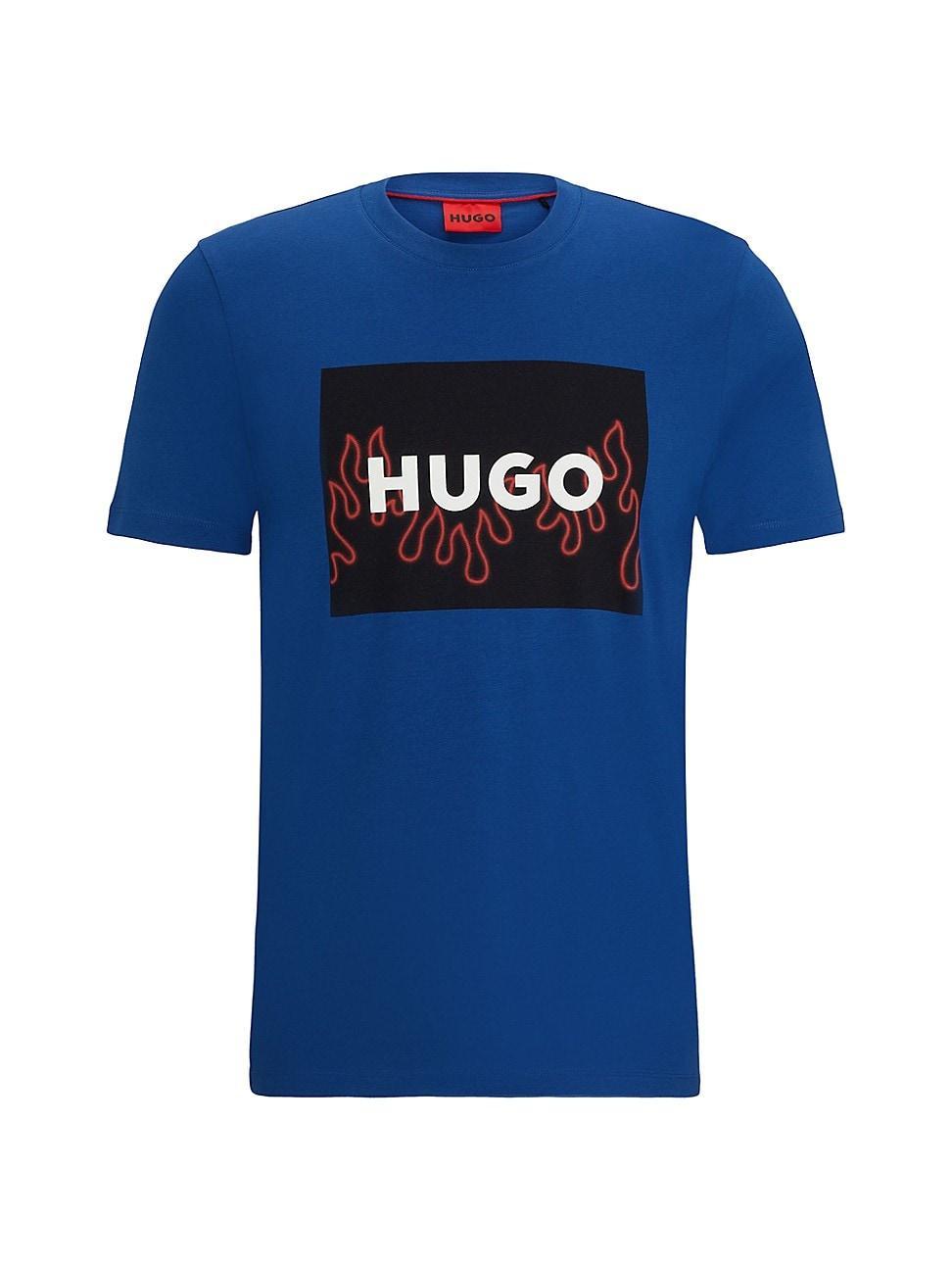 Mens Cotton Jersey Regular Fit T-Shirt with Flame Logo Product Image