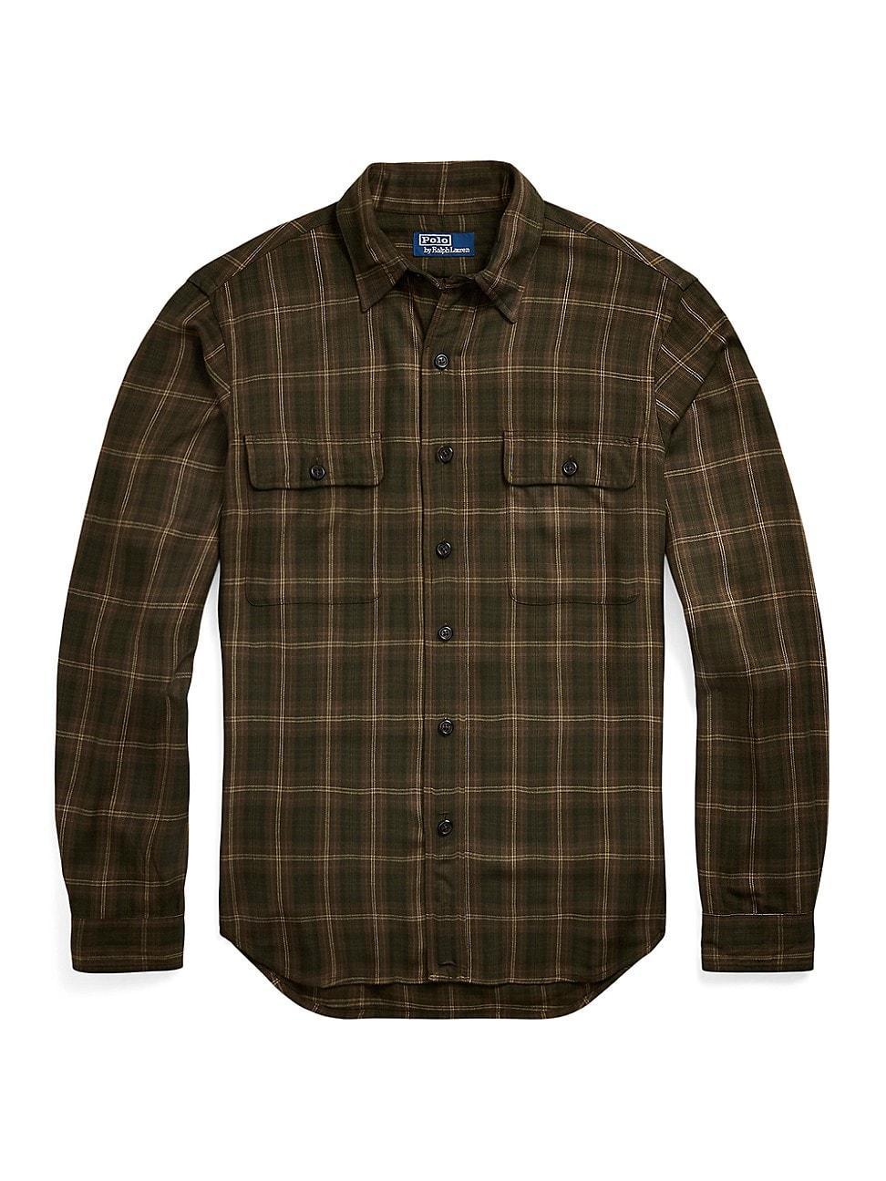 Mens Plaid Relaxed Button-Up Shirt Product Image