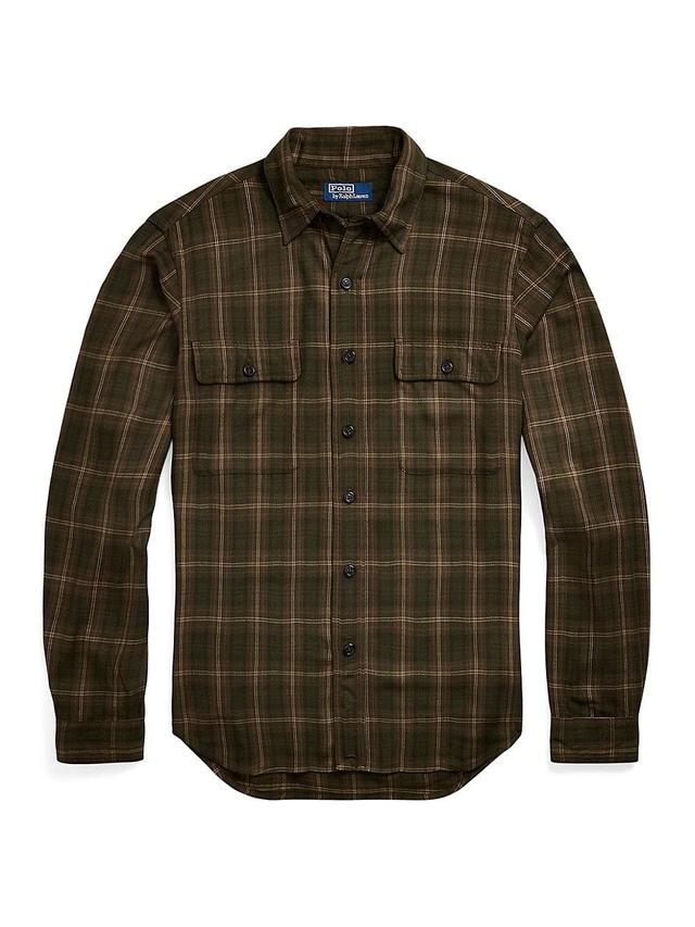 Mens Plaid Relaxed Button-Up Shirt Product Image