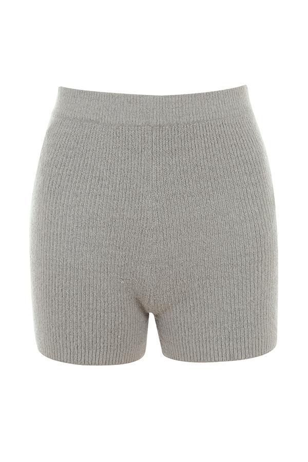 Grounded Grey Knit High Waist Shorts - SALE Product Image