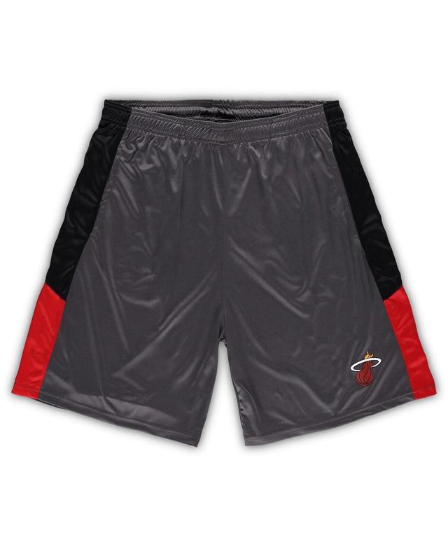 Mens Fanatics Branded Gray Miami Heat Big & Tall Shorts Product Image