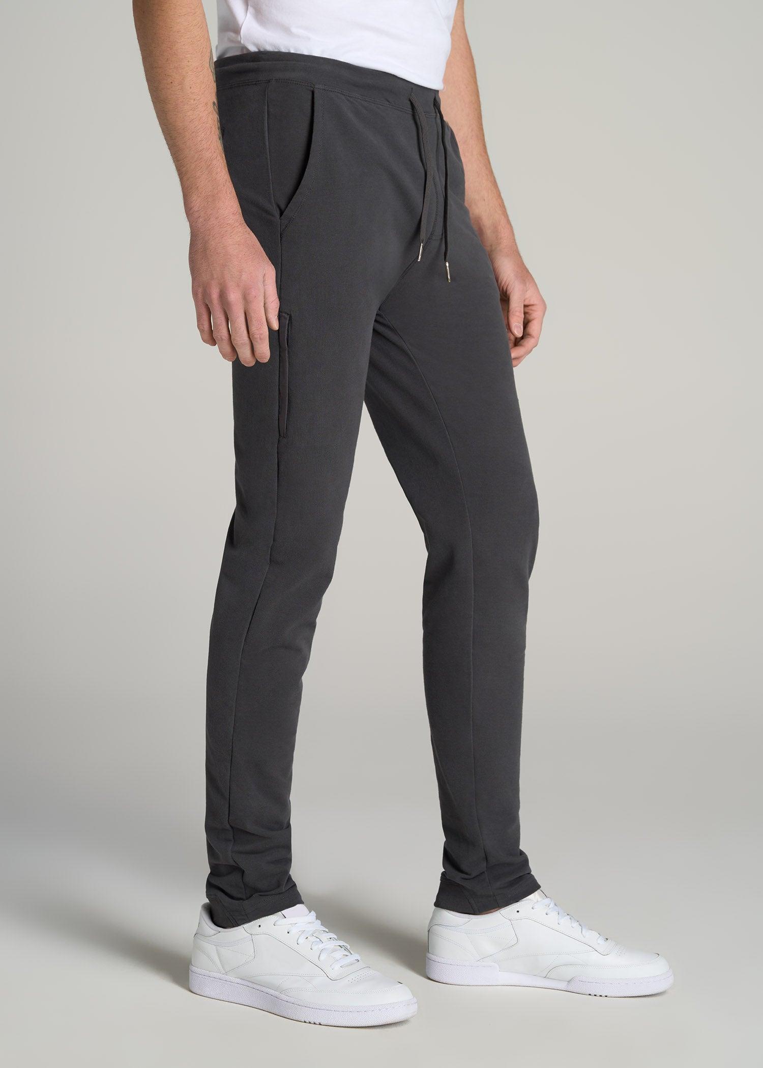 Microsanded French Terry Sweatpants for Tall Men in Iron Grey Male Product Image