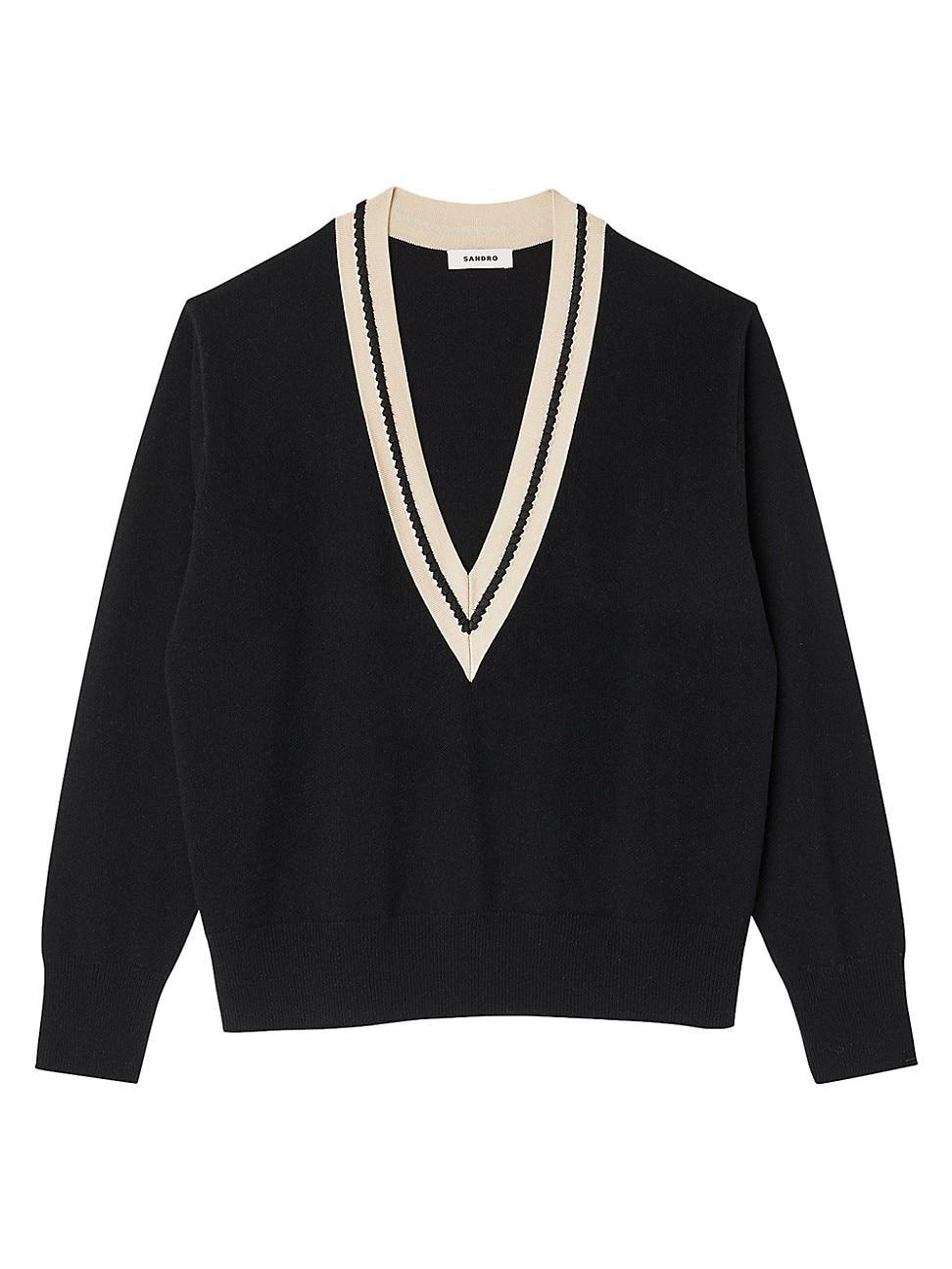 Sandro Bridget V Neck Sweater Product Image