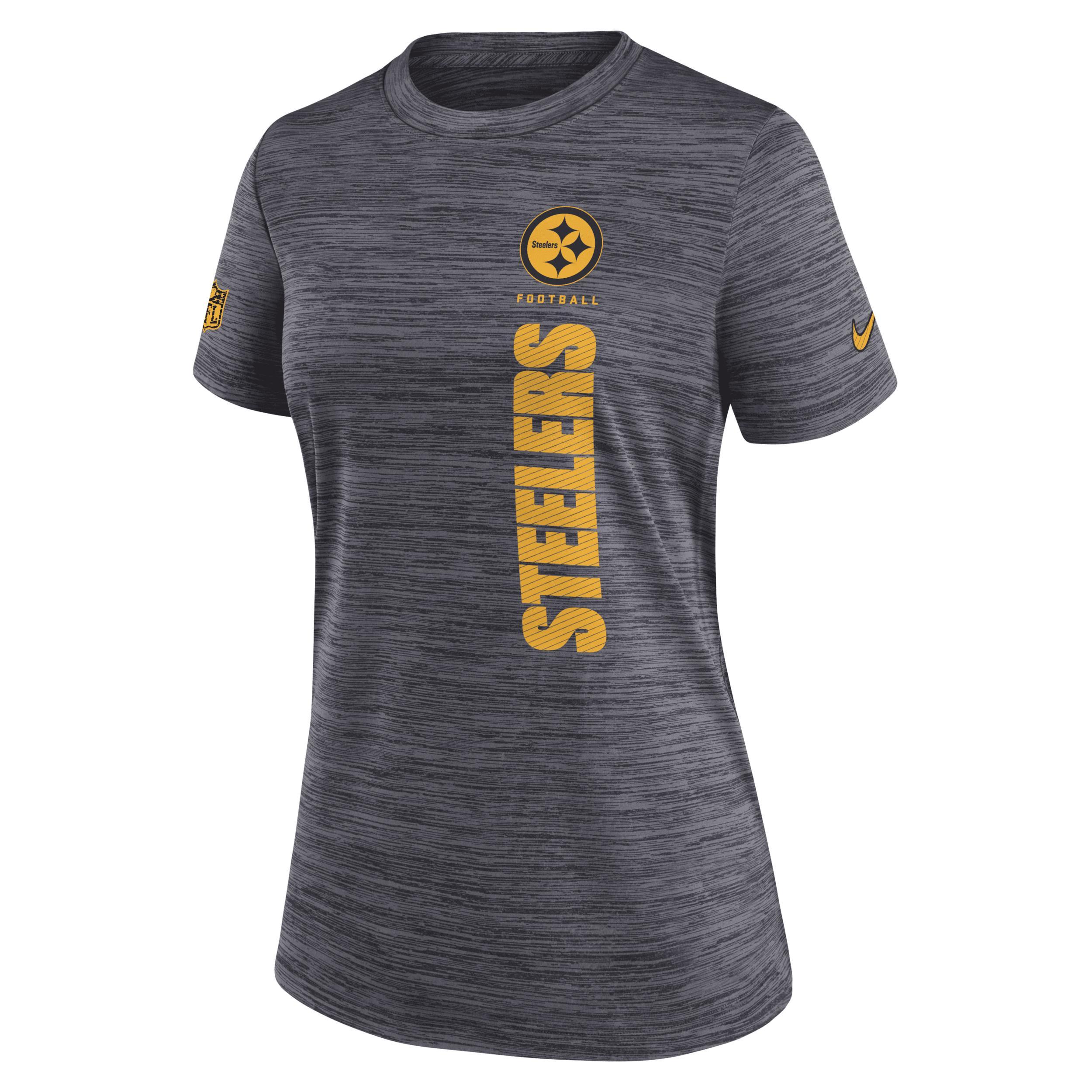 Nike Womens Charcoal Pittsburgh Steelers Velocity Performance T-Shirt Product Image