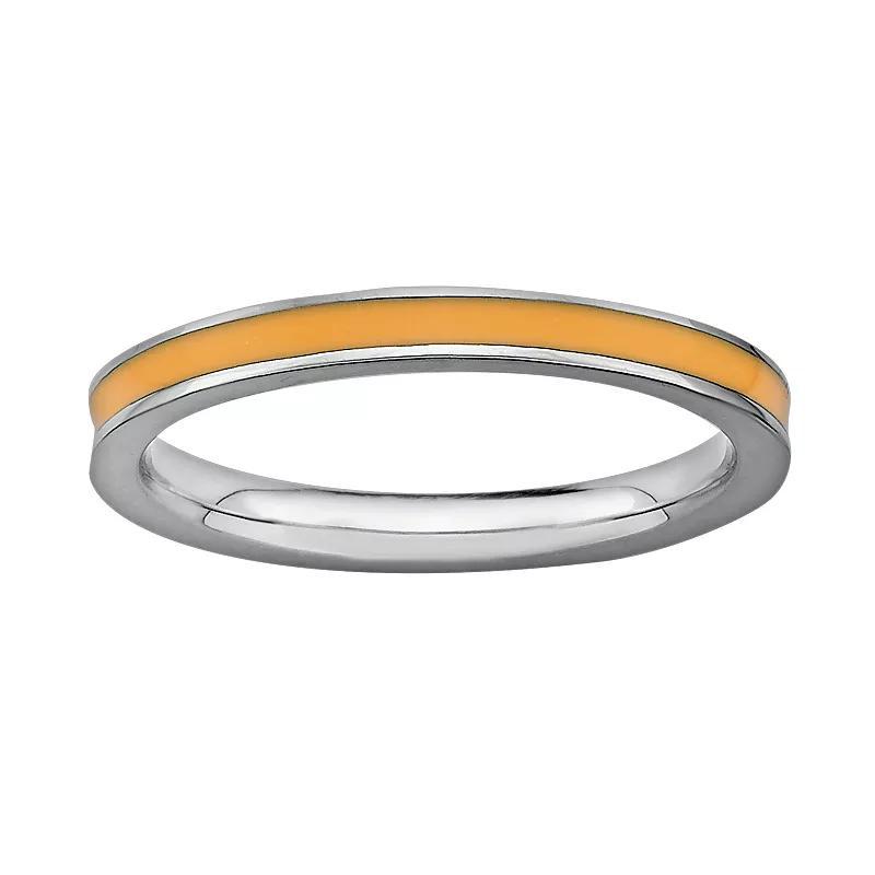 Stacks & Stones Sterling Silver Orange Enamel Stack Ring, Womens Product Image