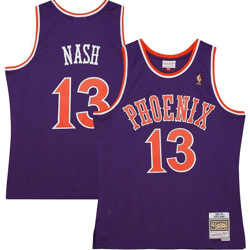 Mens Mitchell & Ness Steve Nash Purple Phoenix Suns 2005/06 Hardwood Classics Swingman Jersey Product Image