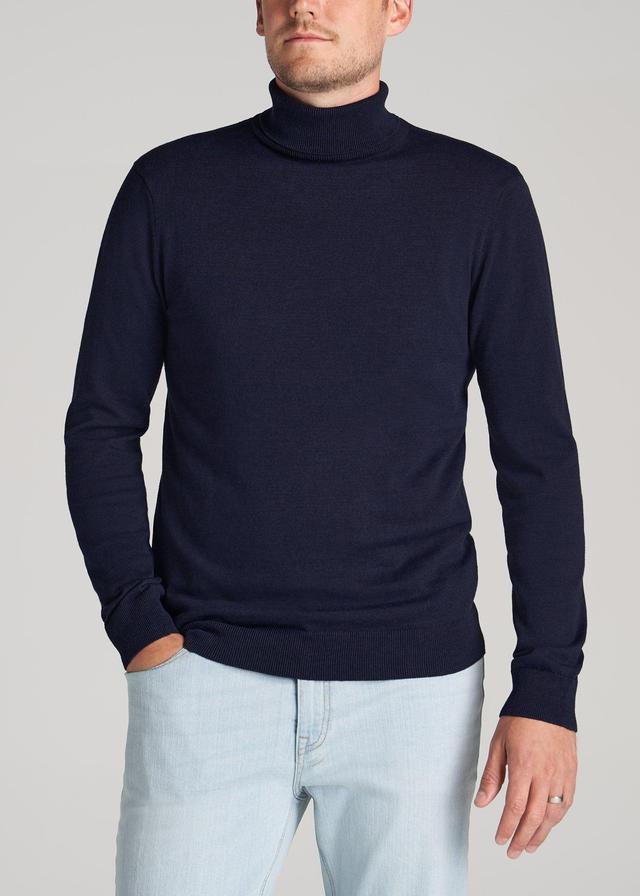 Men's Tall Turtleneck Sweater in Patriot Blue Male Product Image