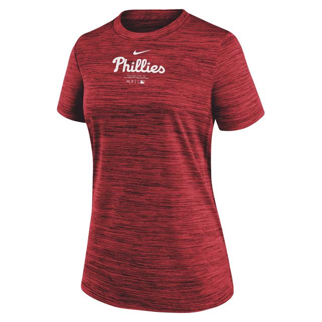 Womens Nike Red Philadelphia Phillies Authentic Collection Velocity Performance T-Shirt Product Image