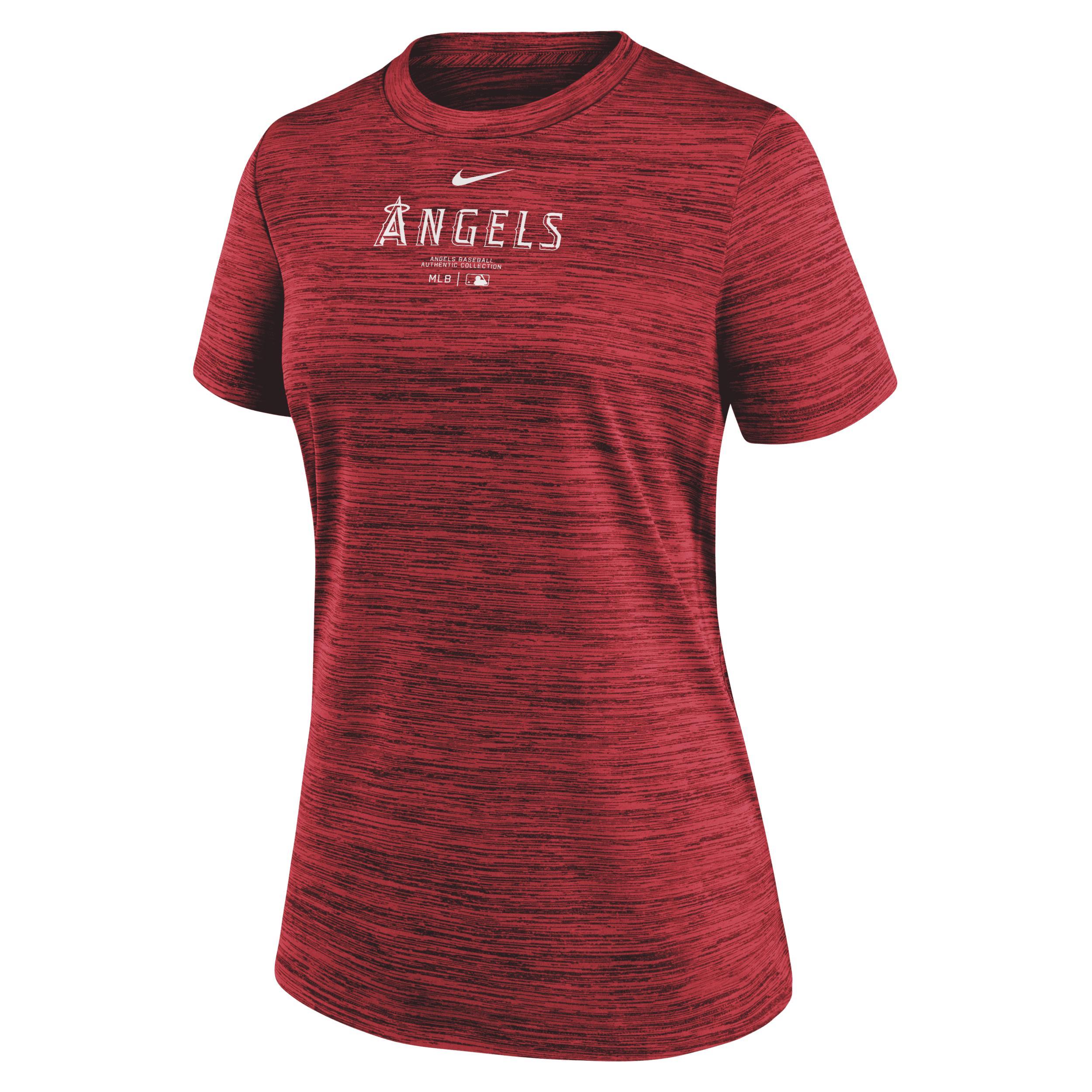 Los Angeles Angels Authentic Collection Practice Velocity Nike Womens Dri-FIT MLB T-Shirt Product Image