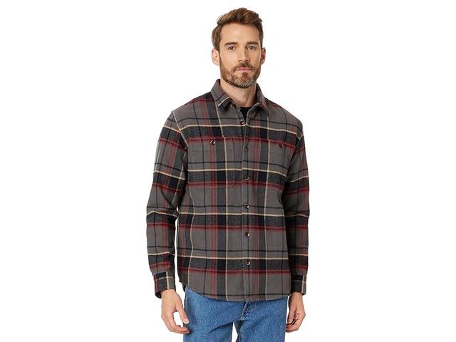 Quiksilver Waterman Lower Ridge Long Sleeve Flannel (Granite Grey Lower Ridge) Men's Clothing Product Image