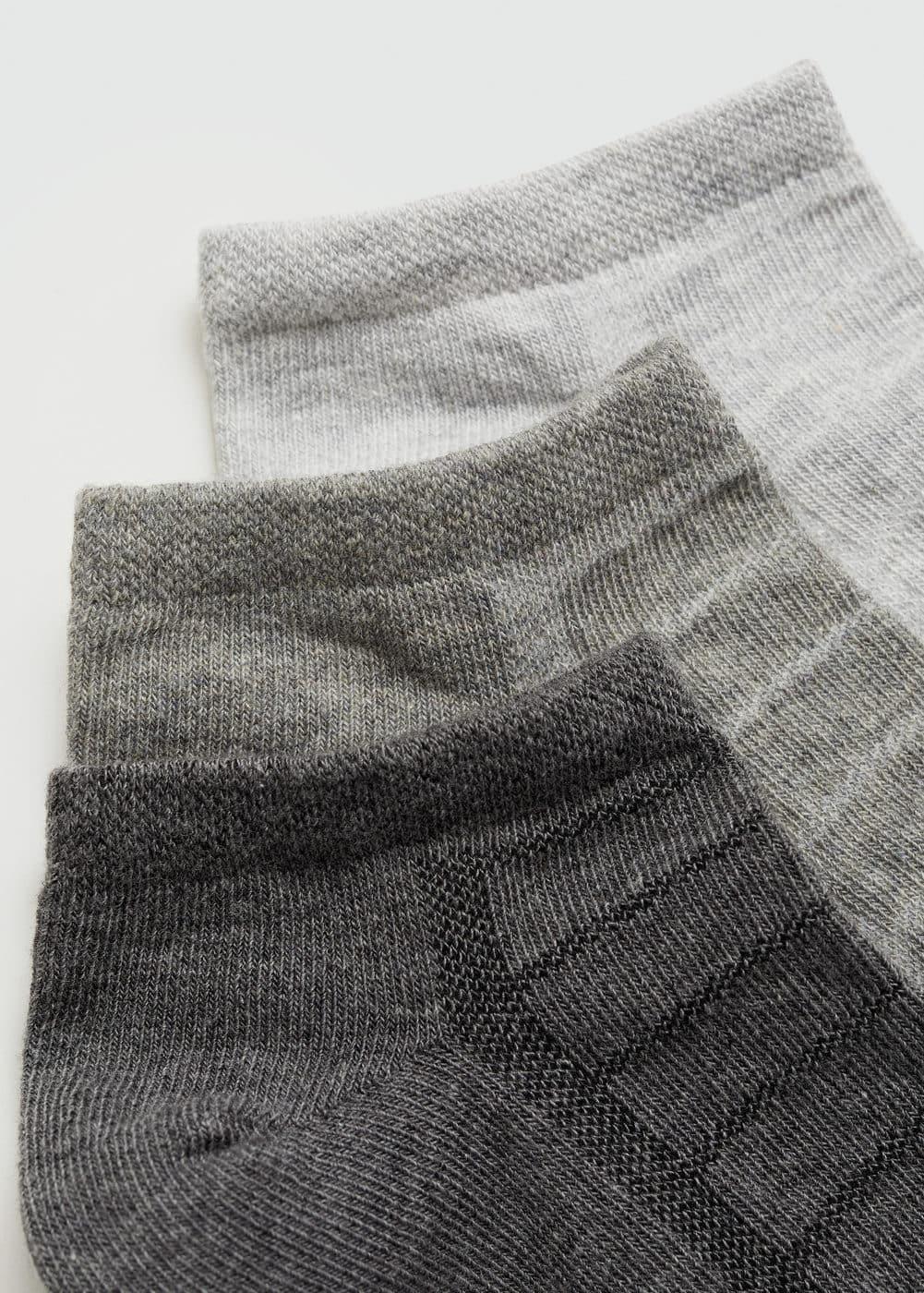 MANGO MAN - Pack of 3 plain cotton socks greyMen Product Image