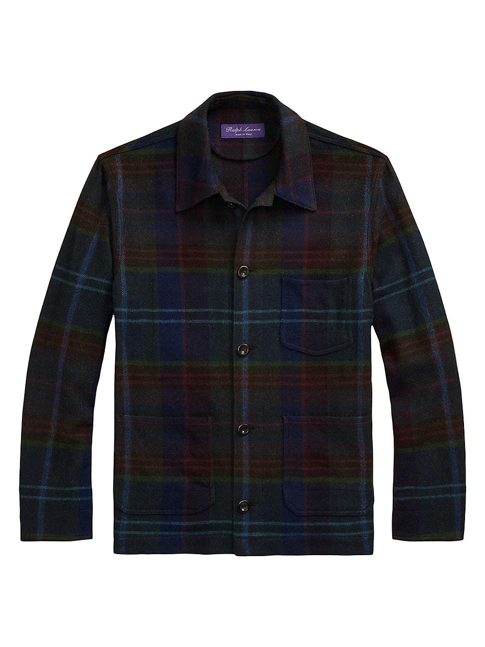 Mens Shadow Plaid Shirt Jacket Product Image