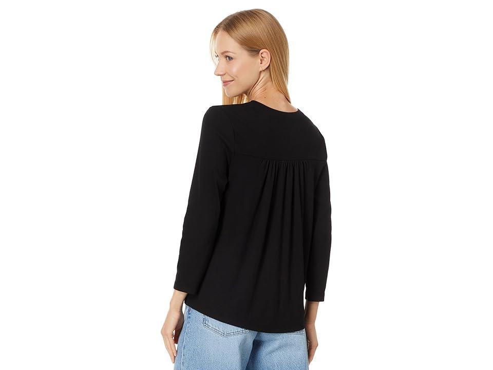 Michael Stars Shelby Ruched Shoulder 3/4 Sleeve Tee Women's Clothing Product Image