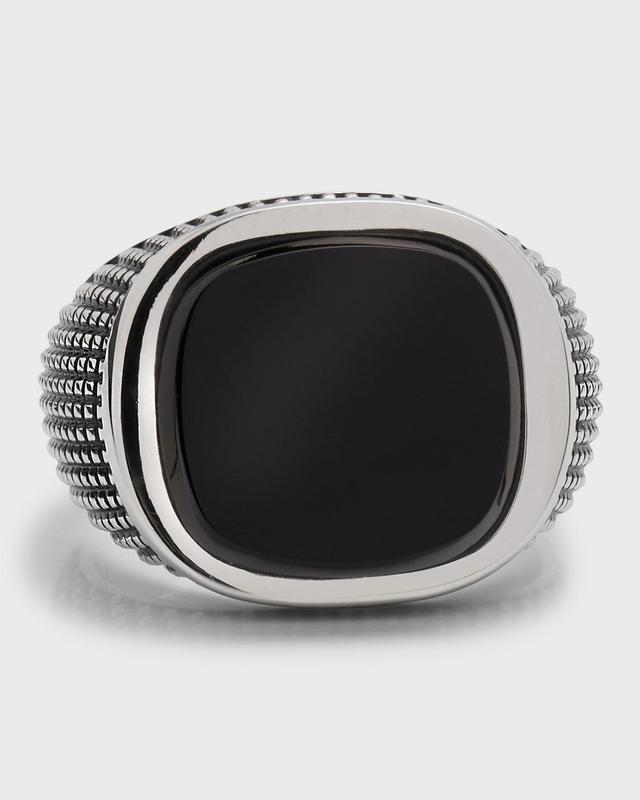 Mens Black Onyx Signet Ring Product Image