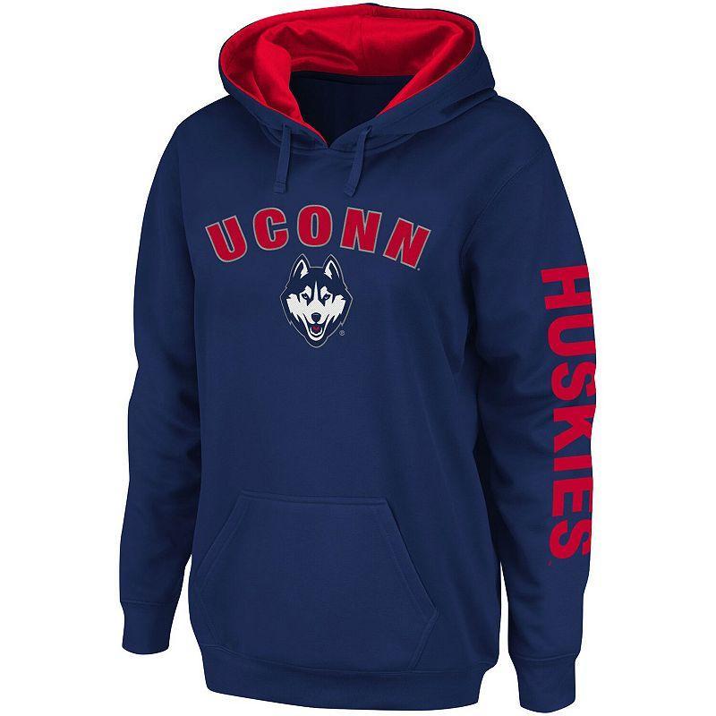 Womens Colosseum Navy UConn Huskies Loud and Proud Pullover Hoodie Product Image