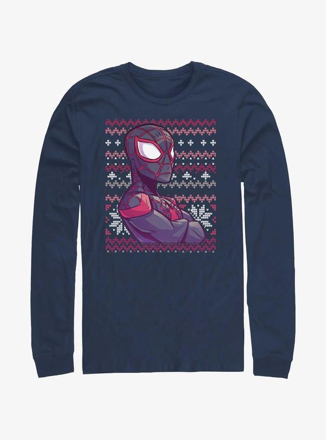 Marvel Spider-Man Miles Morales Ugly Christmas Long-Sleeve T-Shirt Product Image