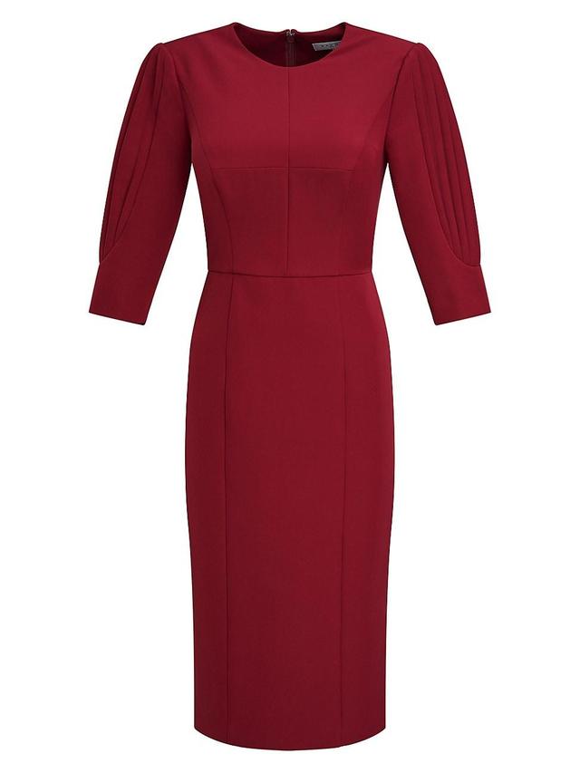 Womens Gretchen Crepe Jewel-Neck Midi-Dress Product Image