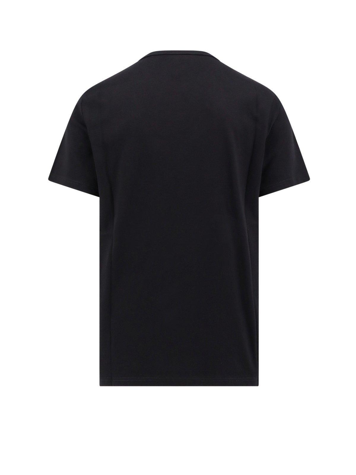 Skull Embroidered Crewneck T-shirt In Black Product Image