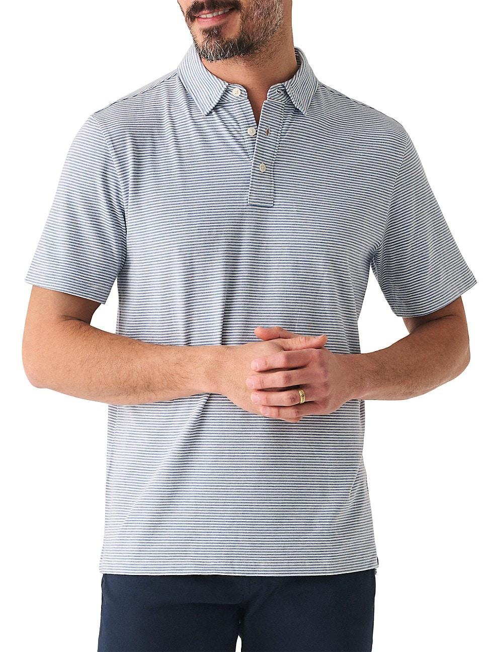 Mens Movement Pinstriped Cotton-Blend Polo Shirt Product Image