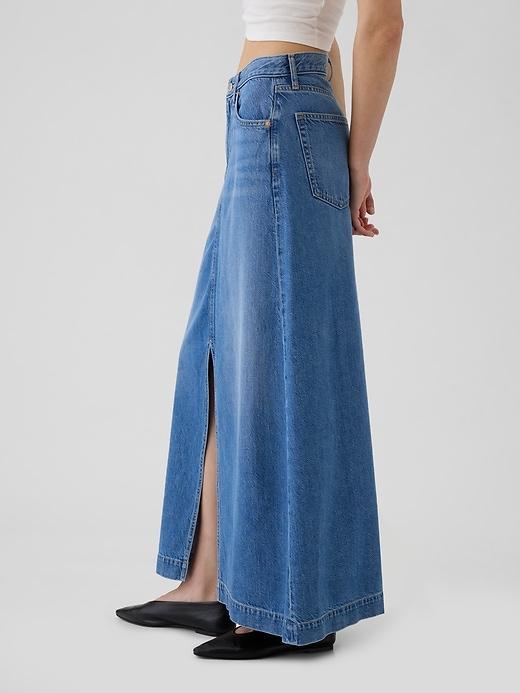 UltraSoft Denim Maxi Skirt Product Image