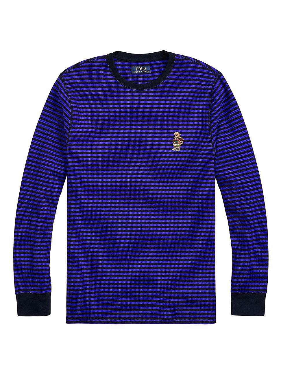 Mens Stripe Cotton Sleep Shirt Product Image