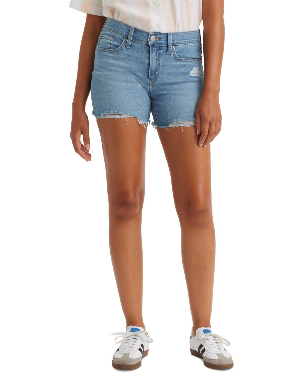 Levis Mid Rise Update Cuffed Hem Stretch Denim Shorts Product Image