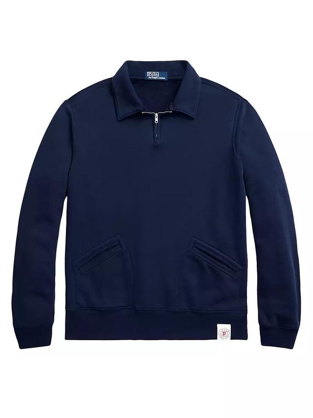 Half-Zip Fleece Long-Sleeve Polo Sweatshirt Product Image