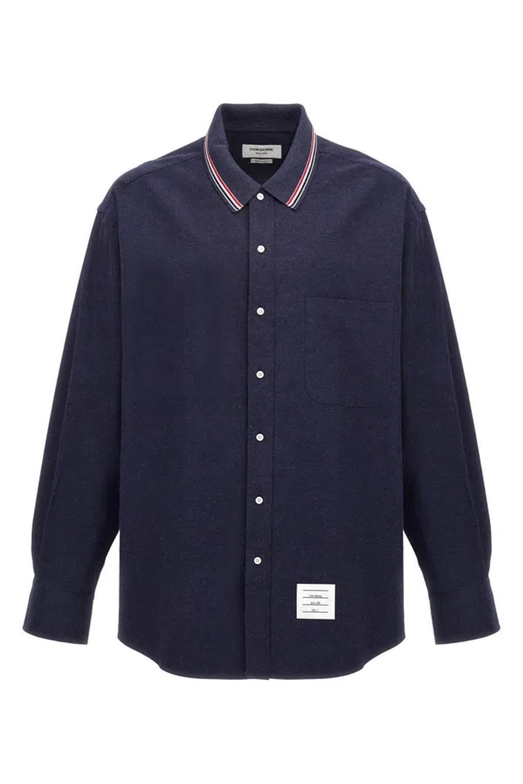 THOM BROWNE Rwb Shirt, Blouse In Blue Product Image