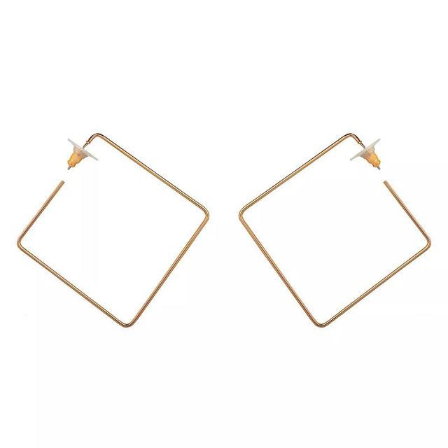 Emberly Gold Tone Square Hoop Earrings, Womens Product Image