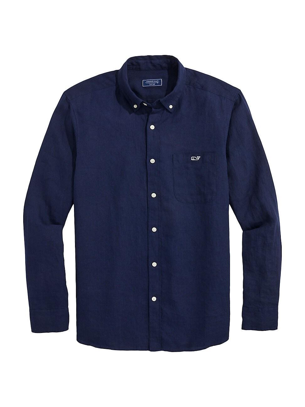 Mens Linen Button-Down Shirt Product Image