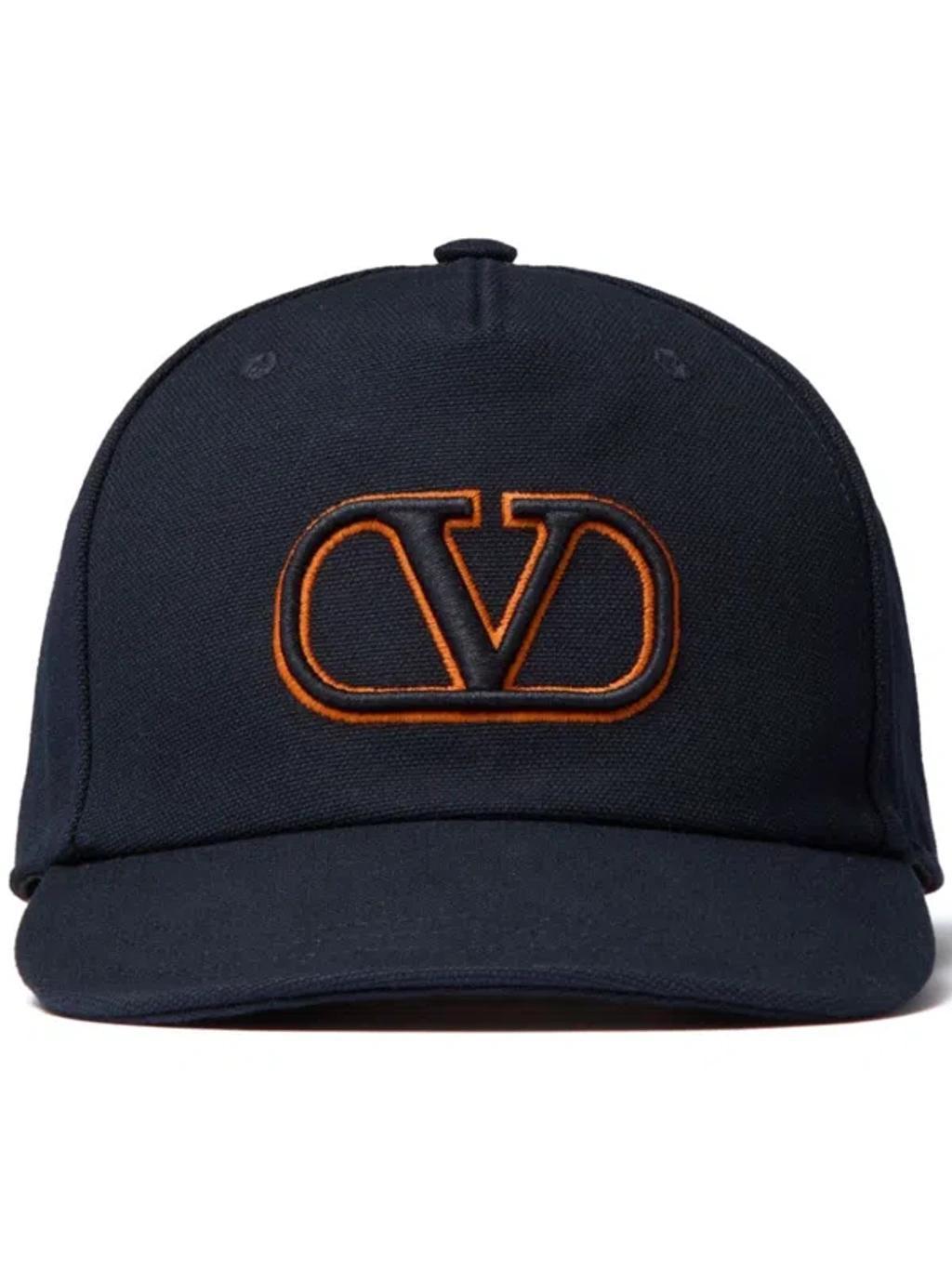 Vlogo Signature Cotton Cap In Blue Product Image