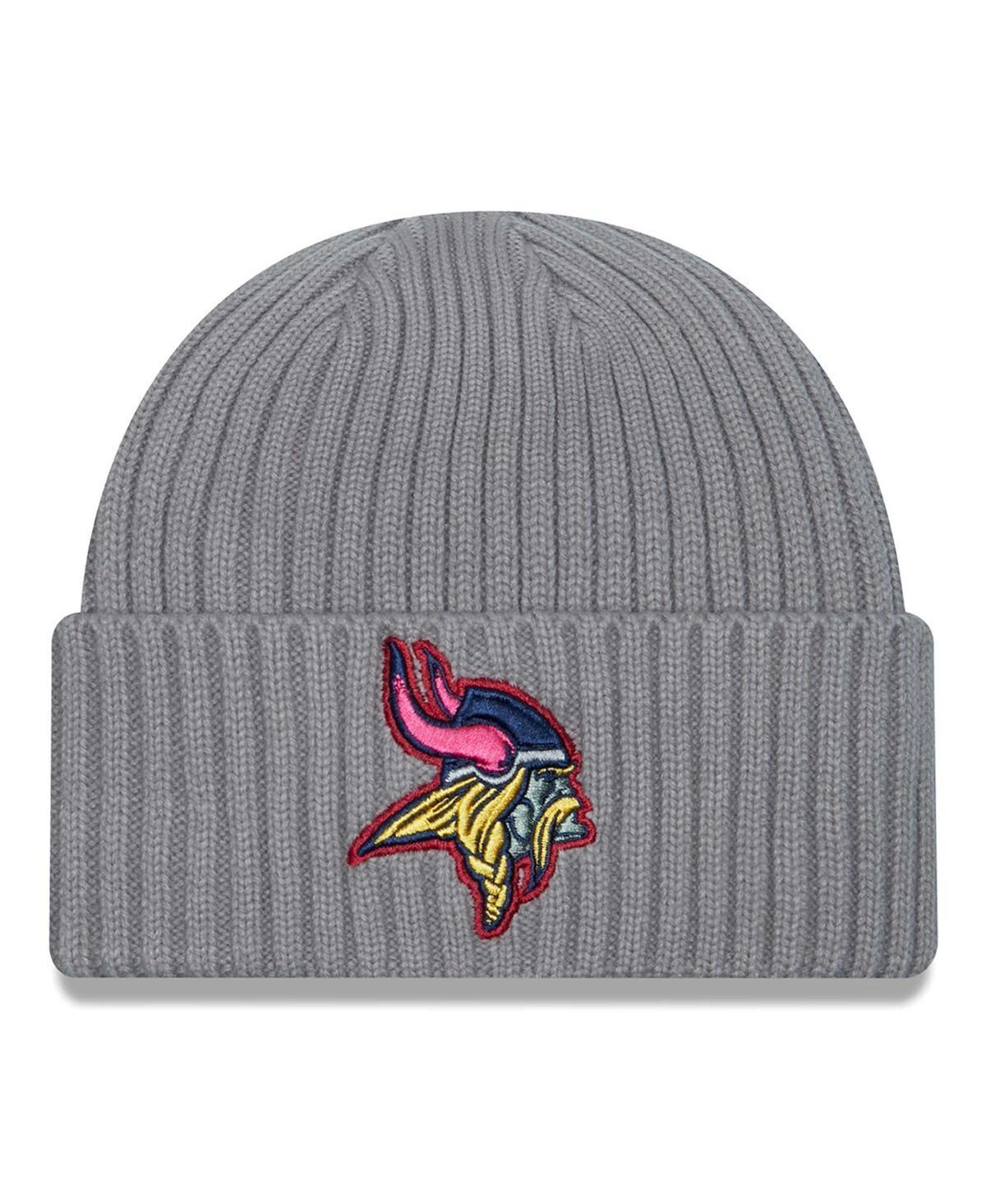 Mens New Era Gray Minnesota Vikings Color Pack Multi Cuffed Knit Hat, Grey Product Image