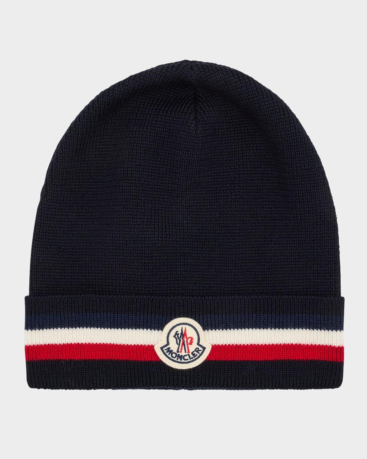 Men's Striped-Trim Wool Beanie Product Image