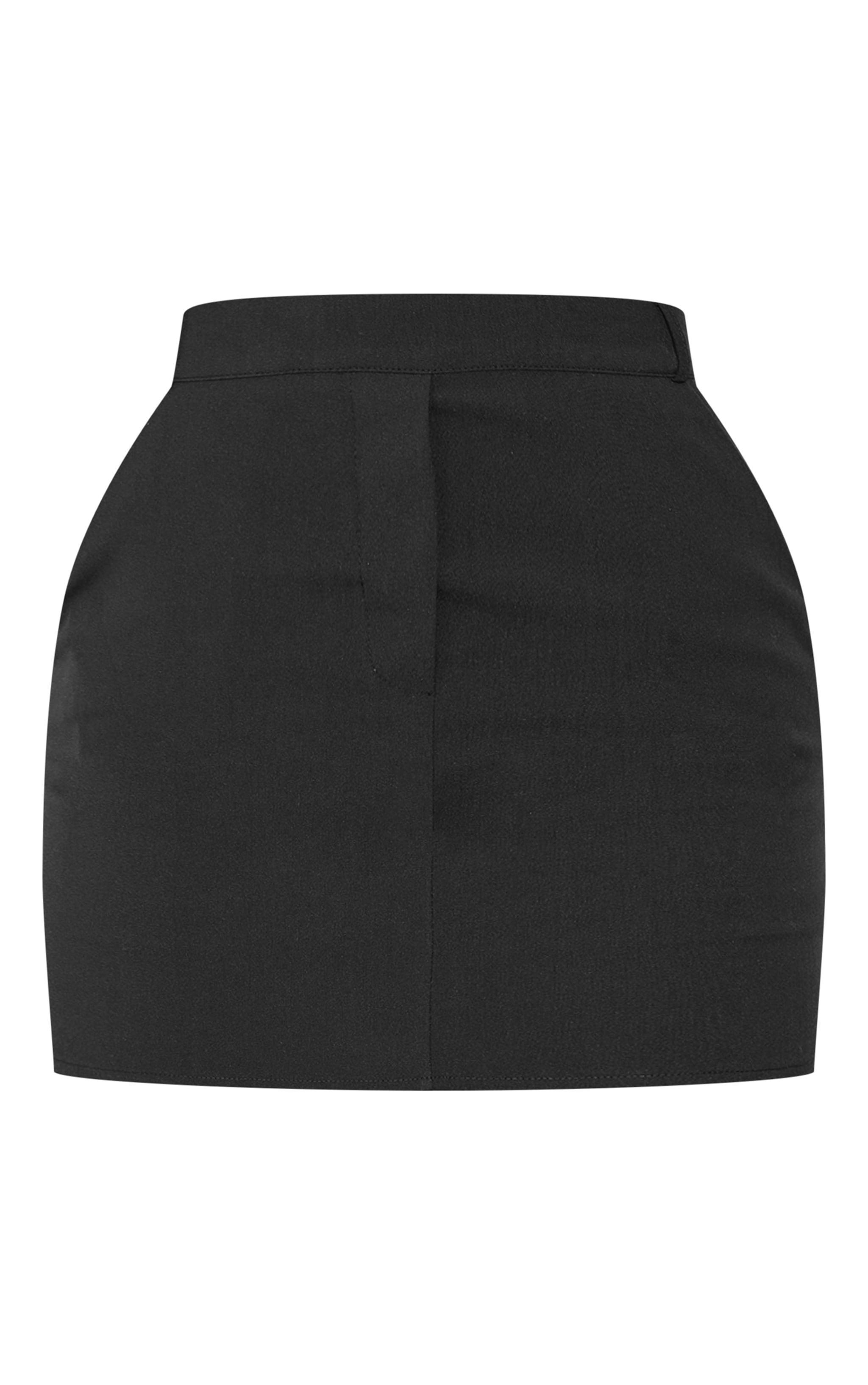 Black Marl Woven Tailored Mini Skort Product Image