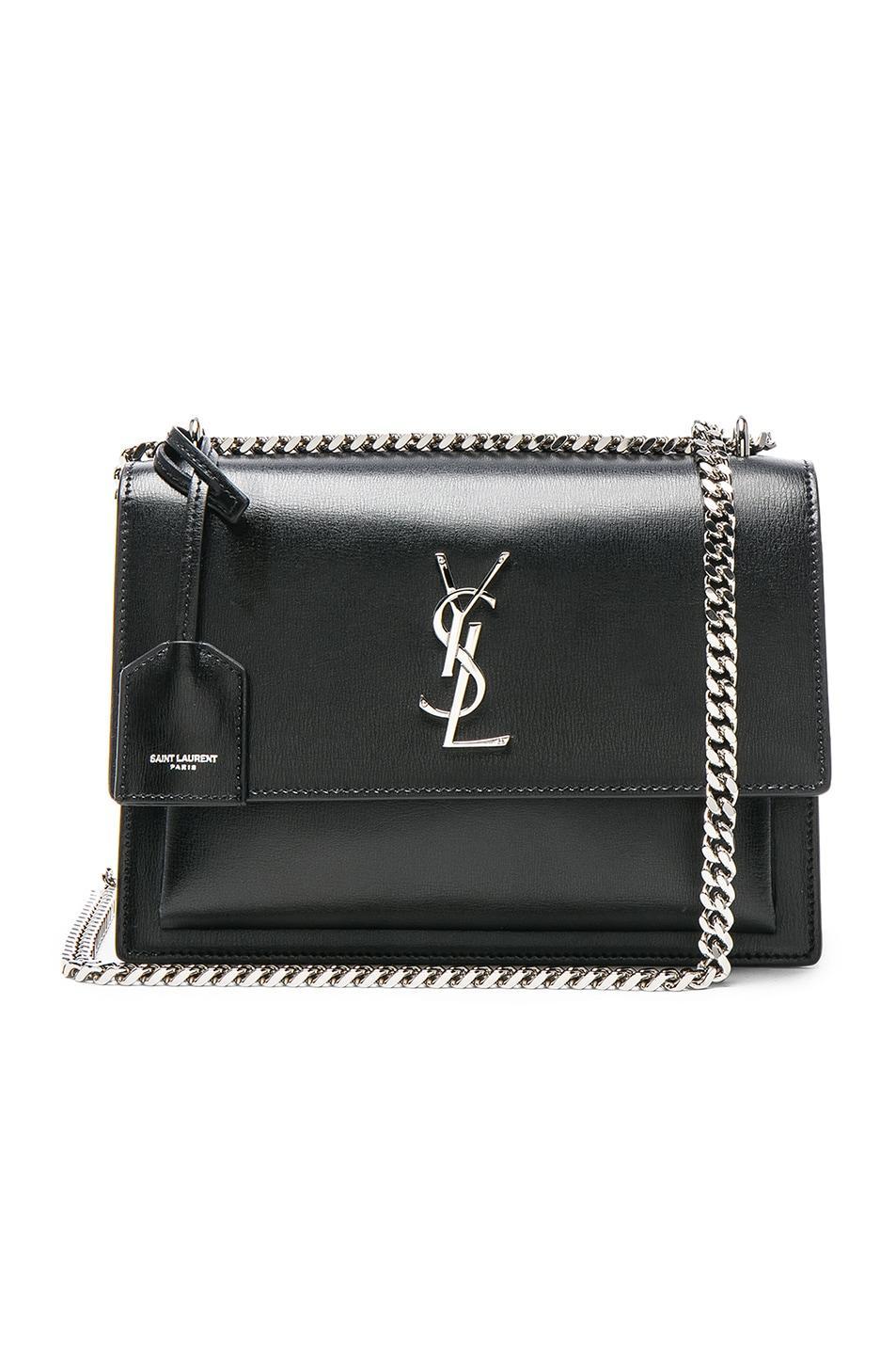 Saint Laurent Medium Monogramme Sunset Chain Bag in Black Product Image