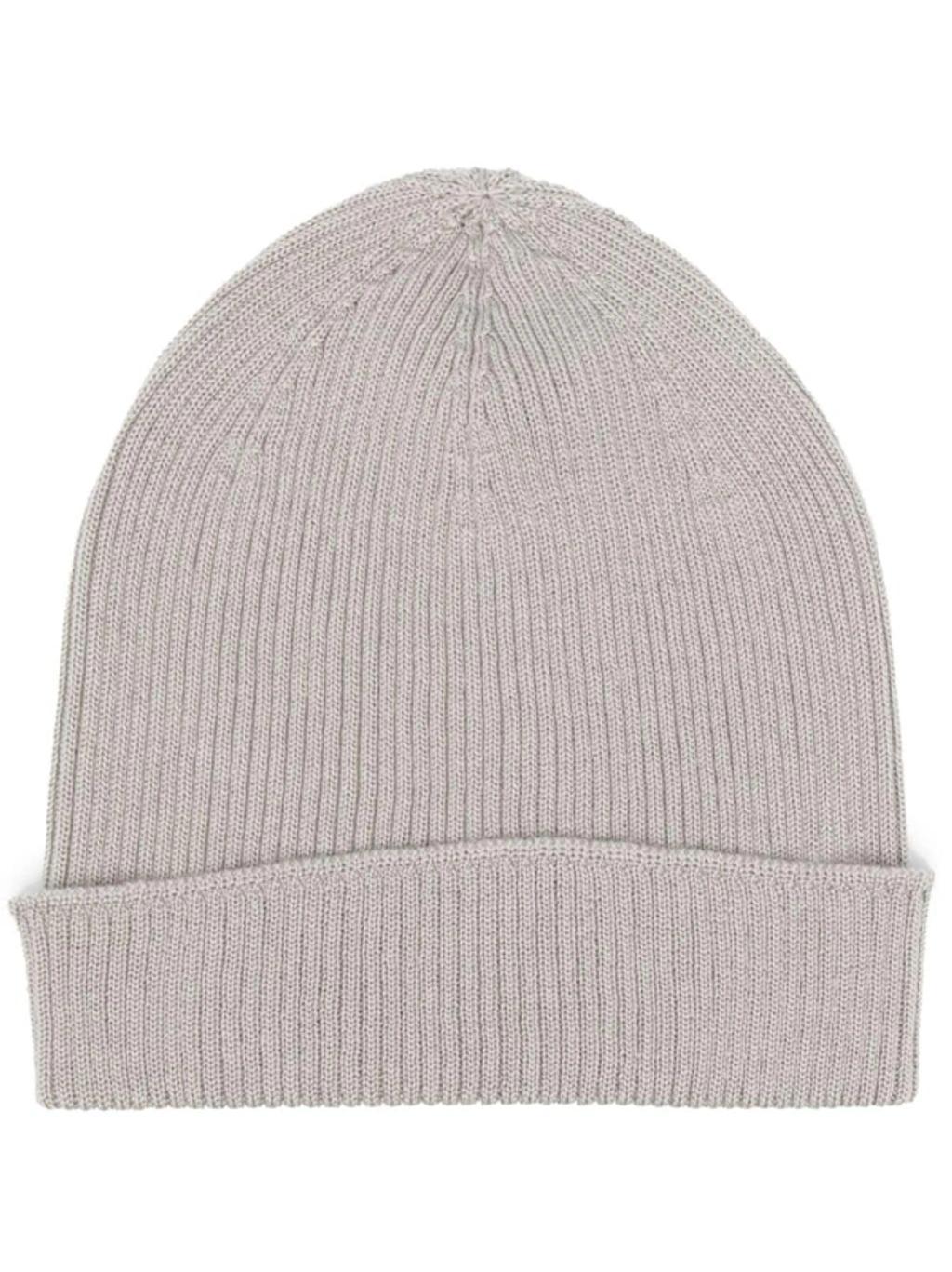 Ribbed-knit Cashmere Beanie In Grey Product Image